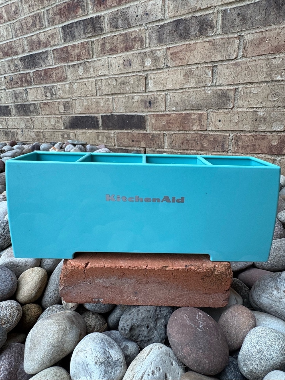 Vintage Kitchenaid Aqua Sky Teal Retro Flatware Utensil Caddy Collector Piece